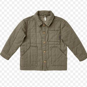 Rylee & Cru Quilted Olive Green Button-Up Chore Jacket